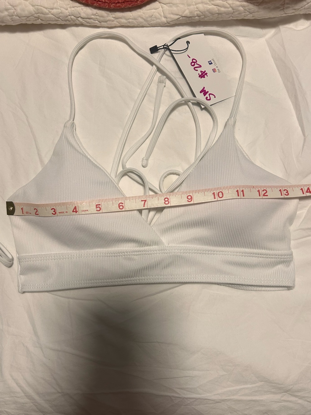 NWT Ribbed adjustable white bikini - Picture 3 of 9